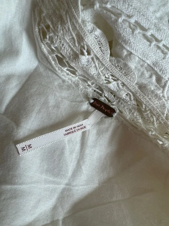 Free People Billie Battenburg One-Shoulder Mini Dress 100% Cotton - Picture 4 of 5